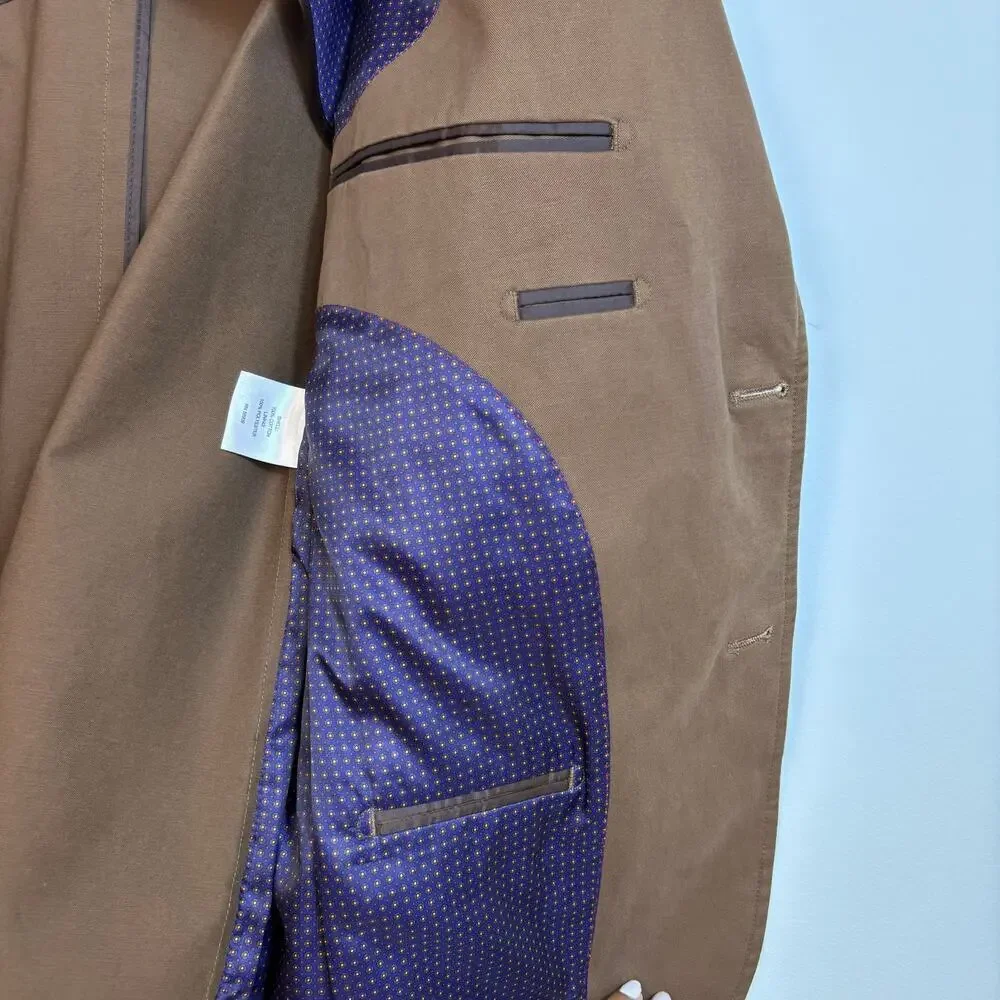 Cremieux Classic Sport Coat Blazer size Large Chocolate Brown Cotton Breathable